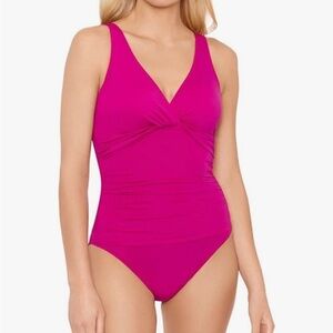 Lauren Ralph Lauren dark pink/purple size 8 one piece swim suit